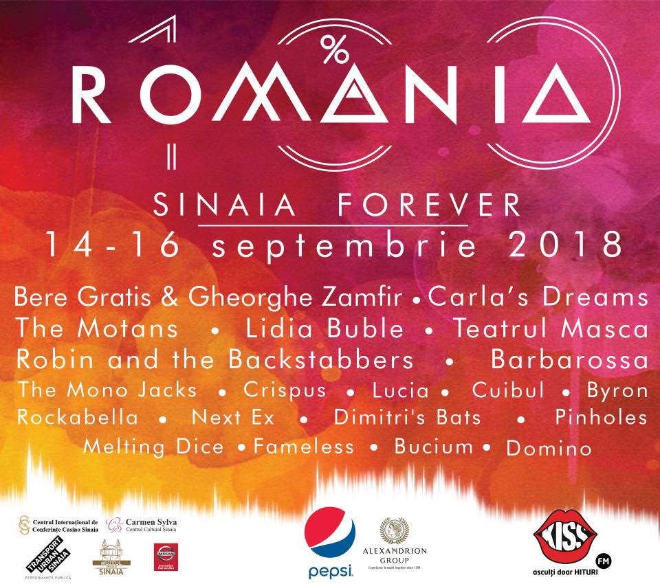 100% Romania, tema Festivalului Sinaia Forever, in acest weekend! Programul complet pe zile