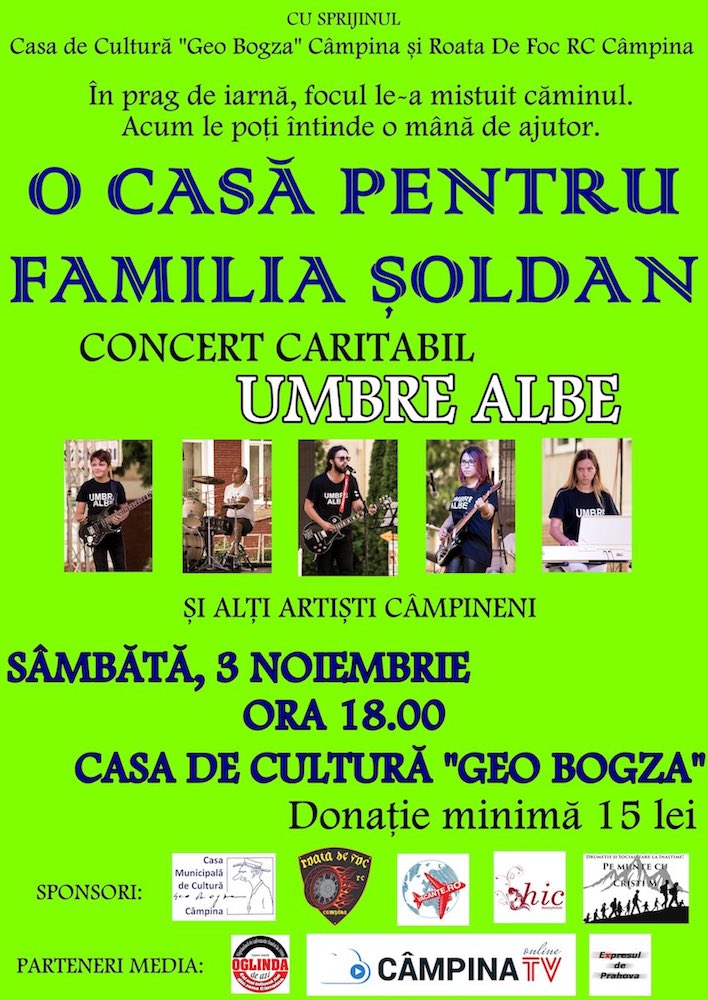 Concert caritabil la Casa de Cultura, sustinut de formatia Umbre Albe