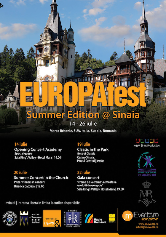 Incepe Festivalul EUROPAfest Summer Edition, la Sinaia